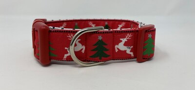 Deer and Pine Tree Winter Dog Collar - image5